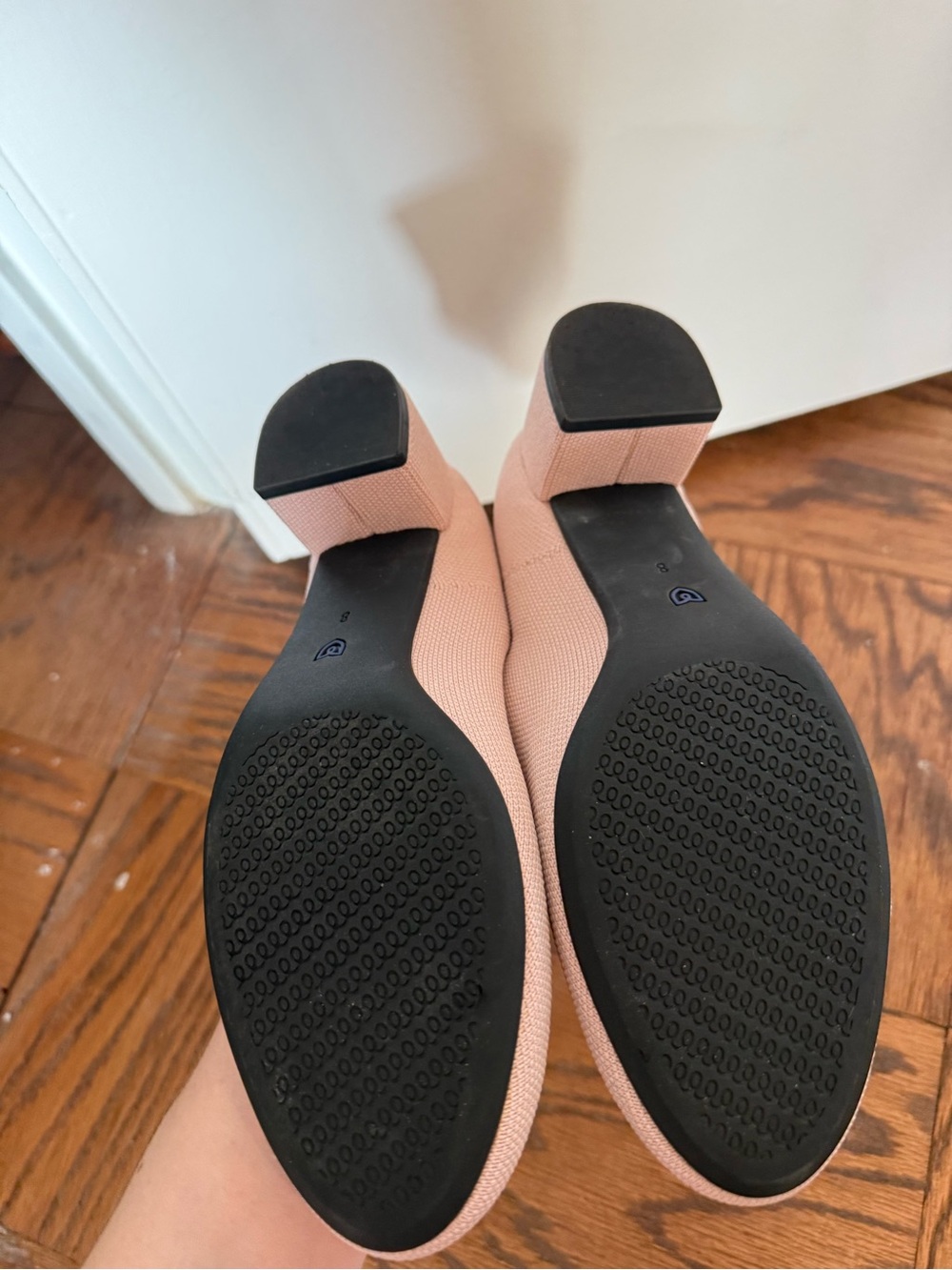 Rothy's Blush Pink Mary Jane Block Heels - Picture 6 of 10